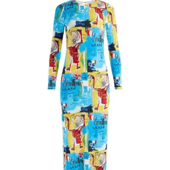 NWT ALICE + OLIVIA A+O X BASQUIAT DELORA MAXI DRESS - size 6 - Picture 3 of 13